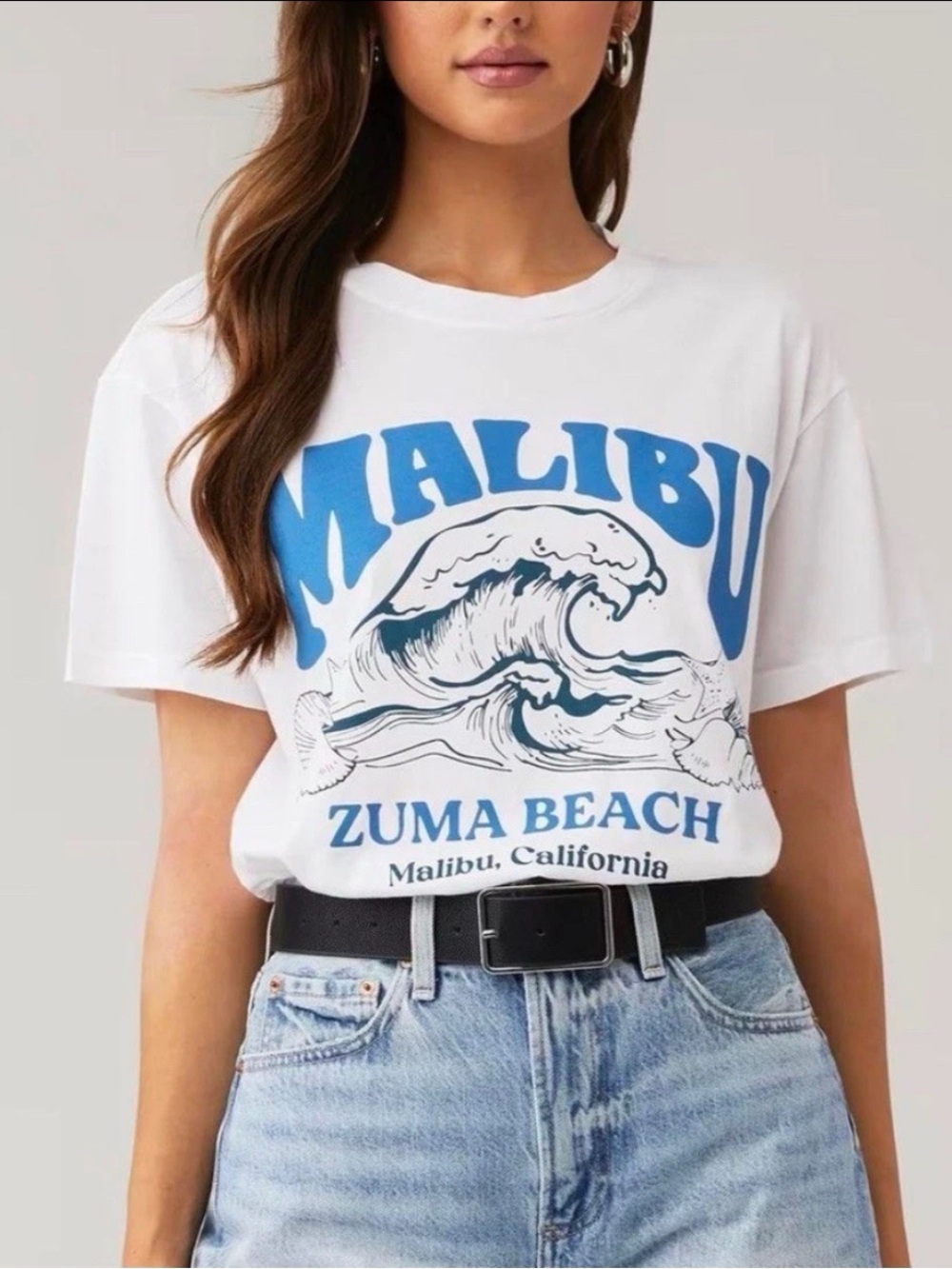 Show Me Your Mumu Malibu Zuma Beach White Graphic Tee XS